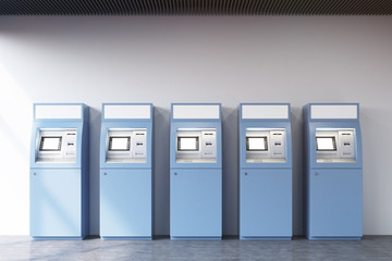 Wall Mural - Five ATM machines