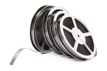 Poster - Row of film reels, 3D rendering
