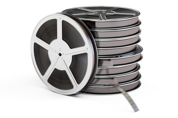 Poster - Set of film reels, 3D rendering