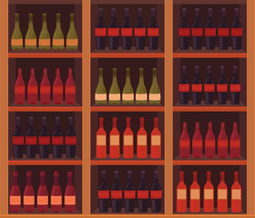 Illustration of a wine cellar.