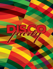 Poster - Colorful flyer for disco party. Vector graphic layout