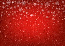 Snowflakes On A Red Background