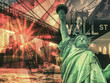 New York City collage including the Statue of Liberty and severa