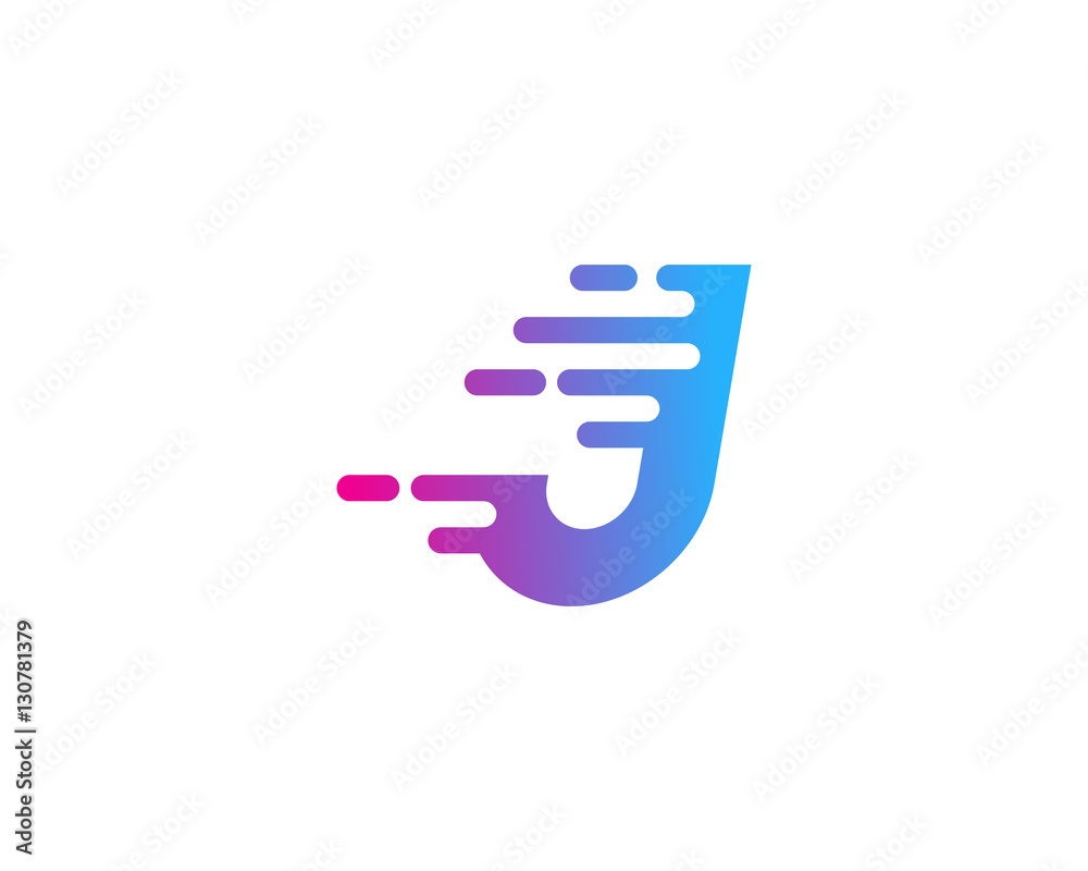 Letter J Fast Logo Design Template Element Stock Vector | Adobe Stock