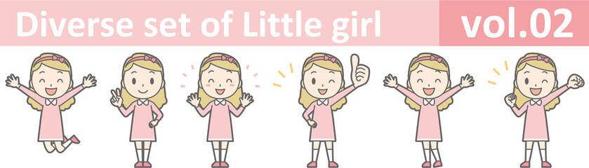diverse set of little girl , eps10 vector format vol.02