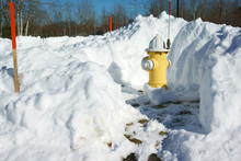 Fire Hydrant With Surround Snow Removed