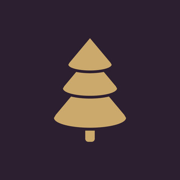 Christmas tree icon. New year and xmas, christmas, winter symbol. Flat design. Stock - Vector illustration