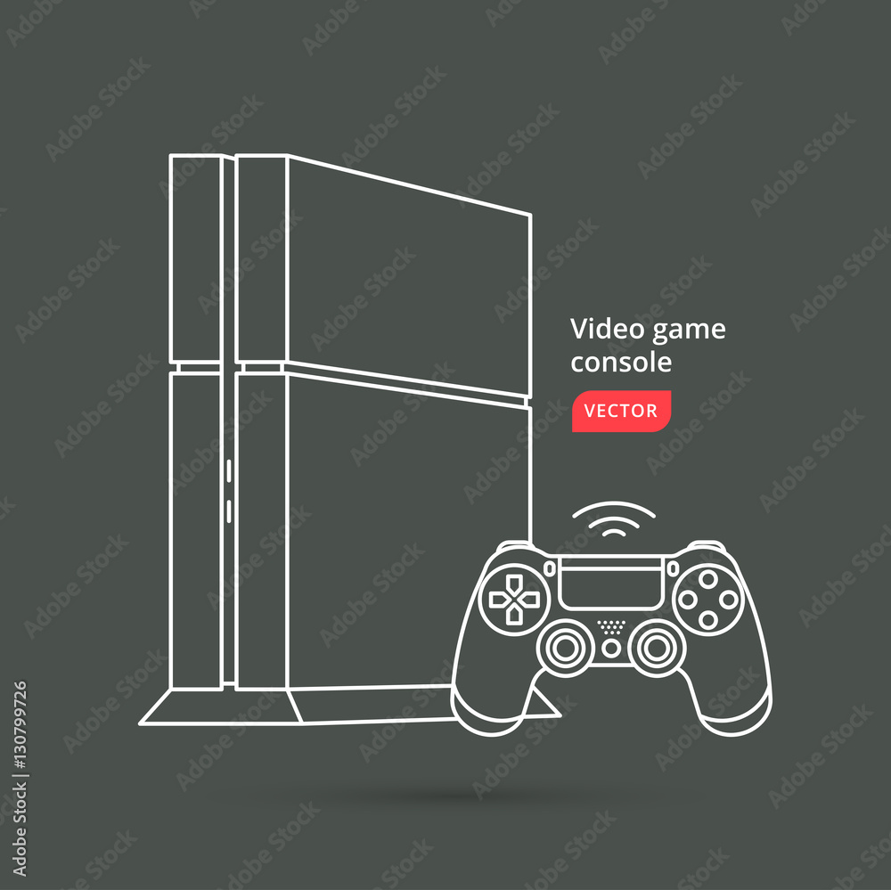 Vector video game console illustration. Joystick, gamepad, controller ...