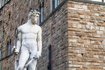 figure of Neptune and wall of Palazzo Vecchio