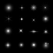 Collection of star light glitter and shine effect design element