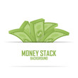 Piles of money stack, cash dollar on white, vector illustration
