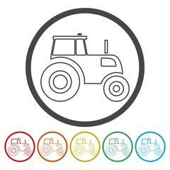 Wall Mural - Tractor icons set 