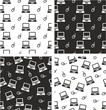 © Bakai - Laptop & Computer Mouse Big & Small Aligned & Random Seamless Pattern Set