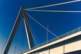 Fototapeta Most - View of the Severins bridge over the rhine river. Cologne, Germany 