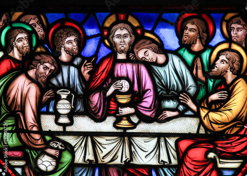 Nowoczesny obraz na płótnie Last Supper - Stained Glass