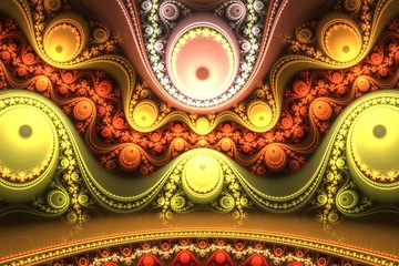 Aufkleber - abstract bright multicolored fractal computer generated image