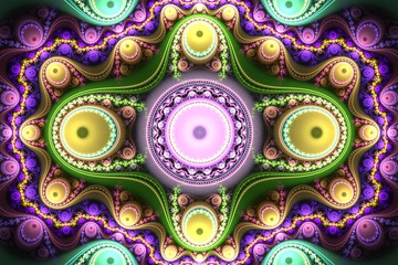 Aufkleber - abstract bright multicolored fractal computer generated image