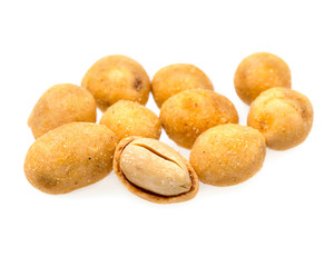 Wall Mural - Crispy peanut isolated on white background.