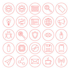 Sticker - Line Computer Circle Icons