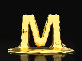 Liquid gold letter M