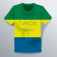 Gabon Shirt : National Shirt Template : Vector Illustration