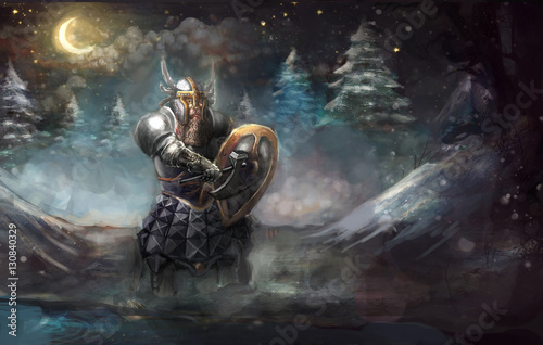Zdjęcie XXL Krasnoludzki rycerz na zimowym mrozie