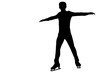 Ice skating: figure skater silhouette. Dancing- healthy lifestyle.