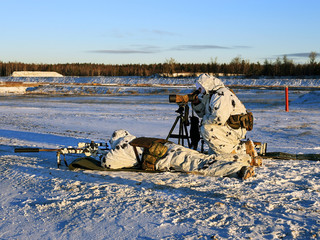 Sniper pair at the firing position