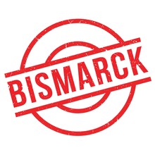Bismarck Rubber Stamp. Grunge Design With Dust Scratches. Effects Can Be Easily Removed For A Clean, Crisp Look. Color Is Easily Changed.
