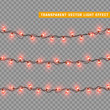 © lauritta - Christmas lights isolated realistic design elements. Glowing lights for Xmas Holiday greeting card design. Garlands, Christmas decorations. Led neon lamp