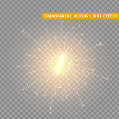 Wall Mural - gold light effect. the effect of gold sparkler. bright star with transparency. glowing glitter. isol