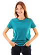 © Africa Studio - Young woman in blank color t-shirt on white background