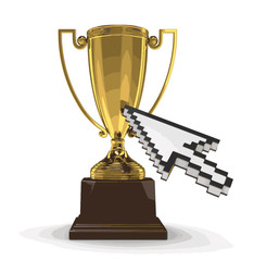 Poster - Trophy Cup with cursor. Image with clipping path