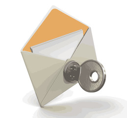 Poster - letter lock. Image with clipping path