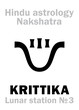 Astrology Alphabet: Hindu nakshatra KRITTIKA (Lunar station No.3). Hieroglyphics character sign (single symbol).