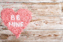 Valentine's Day Lettering "Be Mine"