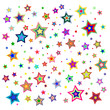 Background with various bright colorful stars. Vector illiustration