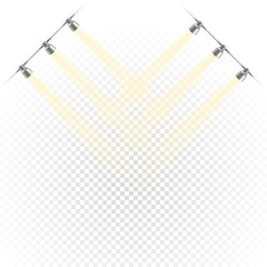 Aufkleber - Photorealistic bright stage with projectors. Spot lights isolate