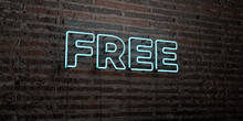FREE -Realistic Neon Sign On Brick Wall Background - 3D Rendered Royalty Free Stock Image. Can Be Used For Online Banner Ads And Direct Mailers..