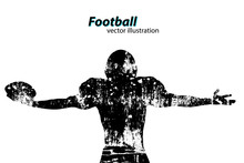 Silhouette Of A Football Player. Rugby. American Footballer
