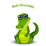 Fototapeta Dinusie - cute crocodile or alligator