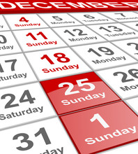 December Planning Calendar Winter Holidays