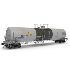 Railroad Tank Car on white. 3D illustration