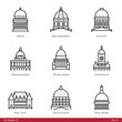 US State Capitols (Part 5) - Line Style Icons