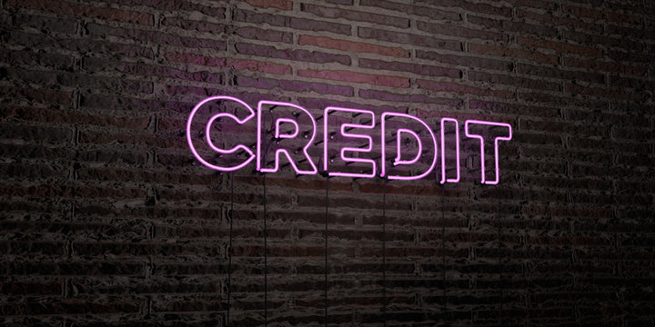 CREDIT -Realistic Neon Sign on Brick Wall background - 3D rendered royalty free stock image. Can be used for online banner ads and direct mailers..