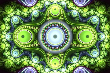 Aufkleber - abstract bright multicolored fractal computer generated image