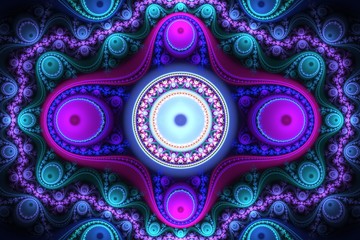 Aufkleber - abstract bright multicolored fractal computer generated image