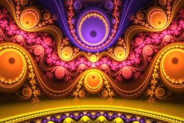 Aufkleber - abstract bright multicolored fractal computer generated image