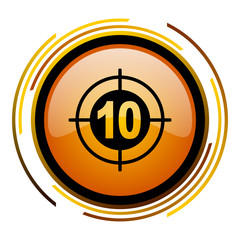 Aufkleber - Target sign vector icon. Modern design round orange button isolated on white square background for web and application designers in eps10. 