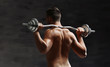 © Africa Studio - Sporty man doing exercises with barbell on dark background